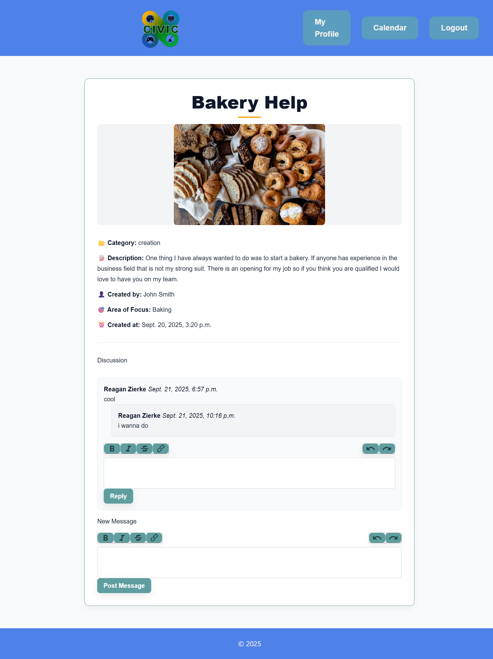 CIVIC Event Detail Page