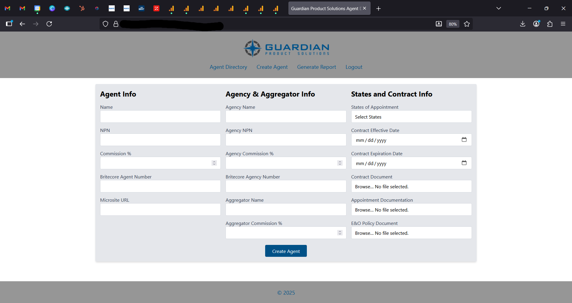 GPS Directory Agent Creation Form